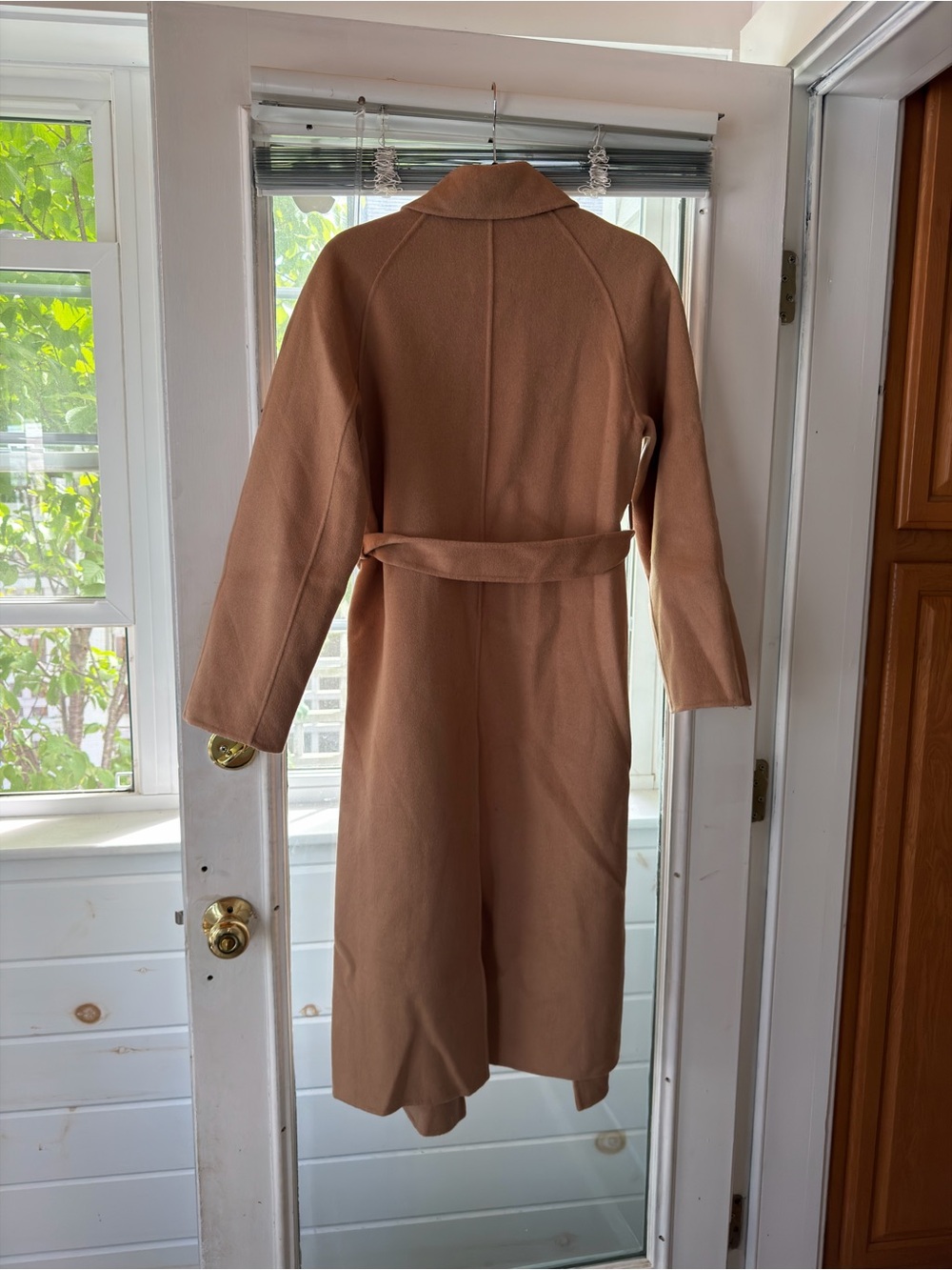 Mango Wool-Blend Camel Belted Long Coat - Women - Picture 2 of 3